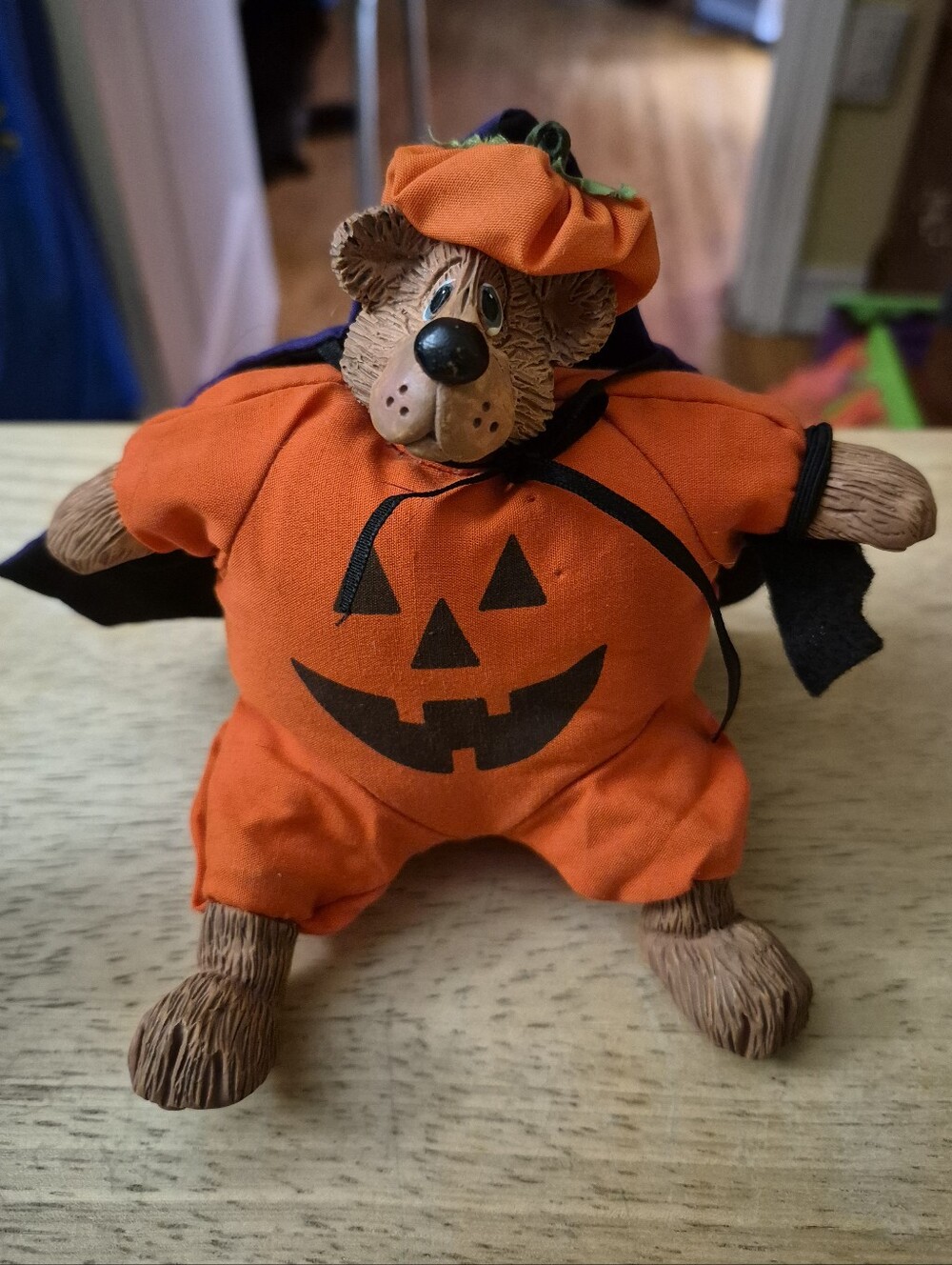 Vintage Russ Li'l Treaters Bumpkin Pumpkin Halloween Bear
